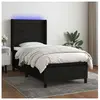 vidaXL Sommier à lattes de lit matelas et LED Noir 100x200 cm Tissu