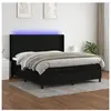 vidaXL Sommier à lattes de lit matelas et LED Noir 180x200 cm Tissu