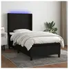 vidaXL Sommier à lattes de lit matelas LED Noir 100x200 cm Tissu