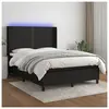 vidaXL Sommier à lattes de lit matelas LED Noir 140x190 cm Tissu