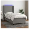 vidaXL Sommier à lattes de lit matelas LED Gris foncé 90x190cm Tissu