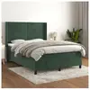 vidaXL Sommier à lattes de lit et matelas Vert foncé 140x190cm Velours