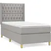 vidaXL Sommier à lattes de lit avec matelas Gris clair 140x200cm Tissu