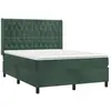 vidaXL Sommier à lattes de lit et matelas Vert foncé 140x200cm Velours