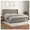 vidaXL Sommier à lattes de lit et matelas Gris clair 200x200cm Velours