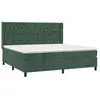 vidaXL Sommier à lattes de lit et matelas Vert foncé 200x200cm Velours