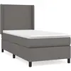 vidaXL Sommier à lattes de lit avec matelas Gris 90x200 cm Similicuir