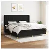 vidaXL Sommier à lattes de lit avec matelas Noir 200x200 cm Tissu