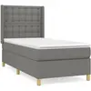 vidaXL Sommier à lattes de lit avec matelas Gris foncé 180x200cm Tissu