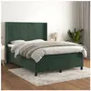 vidaXL Sommier à lattes de lit et matelas Vert foncé 140x190cm Velours