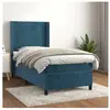 vidaXL Sommier à lattes de lit avec matelas Bleu foncé 100x200 cm