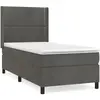 vidaXL Sommier à lattes de lit avec matelas Gris foncé 100x200 cm