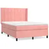 vidaXL Sommier à lattes de lit avec matelas Rose 140x190 cm Velours