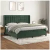 vidaXL Sommier à lattes de lit et matelas Vert foncé 200x200cm Velours