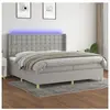 vidaXL Sommier à lattes de lit matelas LED Gris clair 200x200 cm Tissu
