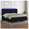 vidaXL Sommier à lattes de lit et matelas et LED Noir 200x200 cm Tissu