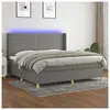 vidaXL Sommier à lattes de lit matelas LED Gris foncé 200x200 cm Tissu