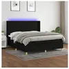 vidaXL Sommier à lattes de lit matelas et LED Noir 180x200 cm Tissu