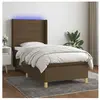 vidaXL Sommier à lattes de lit matelas LED Marron foncé 80x200cm Tissu
