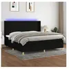 vidaXL Sommier à lattes de lit et matelas et LED Noir 200x200 cm Tissu