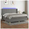 vidaXL Sommier à lattes de lit matelas LED Gris foncé 200x200 cm Tissu
