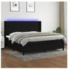 vidaXL Sommier à lattes de lit matelas et LED Noir 200x200 cm Tissu