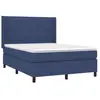 vidaXL Sommier à lattes de lit matelas et LED Bleu 140x190 cm Tissu