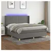 vidaXL Sommier à lattes de lit matelas LED Gris foncé 180x200 cm Tissu