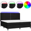 vidaXL Sommier à lattes de lit matelas et LED Noir 200x200 cm Tissu