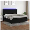 vidaXL Sommier à lattes de lit matelas et LED Noir 180x200 cm Tissu