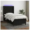 vidaXL Sommier à lattes de lit matelas et LED Noir 100x200 cm Tissu