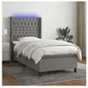 vidaXL Sommier à lattes de lit matelas LED Gris foncé 80x200cm Tissu
