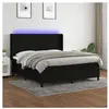 vidaXL Sommier à lattes de lit matelas et LED Noir 180x200 cm Tissu