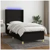 vidaXL Sommier à lattes de lit matelas et LED Noir 90x200 cm Tissu