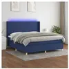 vidaXL Sommier à lattes de lit matelas et LED Bleu 180x200 cm Tissu