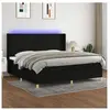 vidaXL Sommier à lattes de lit matelas et LED Noir 200x200 cm Tissu