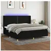 vidaXL Sommier à lattes de lit matelas et LED Noir 200x200 cm Tissu