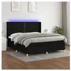 vidaXL Sommier à lattes de lit matelas et LED Noir 180x200 cm Tissu