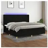 vidaXL Sommier à lattes de lit matelas et LED Noir 200x200 cm Tissu