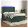 vidaXL Sommier à lattes de lit matelas et LED Vert foncé 140x190 cm