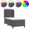 vidaXL Sommier à lattes de lit matelas et LED Gris foncé 100x200 cm