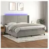 vidaXL Sommier à lattes de lit matelas et LED Gris clair 200x200 cm
