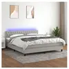 vidaXL Sommier à lattes de lit et matelas et LED Gris clair 180x200 cm