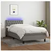 vidaXL Sommier à lattes de lit et matelas et LED Gris foncé 100x200 cm