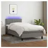 vidaXL Sommier à lattes de lit et matelas et LED Gris foncé 100x200 cm