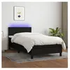 vidaXL Sommier à lattes de lit avec matelas LED Noir 100x200 cm Tissu