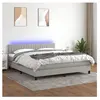 vidaXL Sommier à lattes de lit et matelas et LED Gris clair 180x200 cm