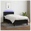 vidaXL Sommier à lattes de lit avec matelas LED Noir 100x200 cm Tissu