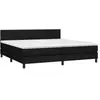 vidaXL Sommier à lattes de lit et matelas et LED Noir 200x200 cm Tissu