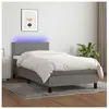 vidaXL Sommier à lattes de lit avec matelas et LED Gris foncé 80x200cm